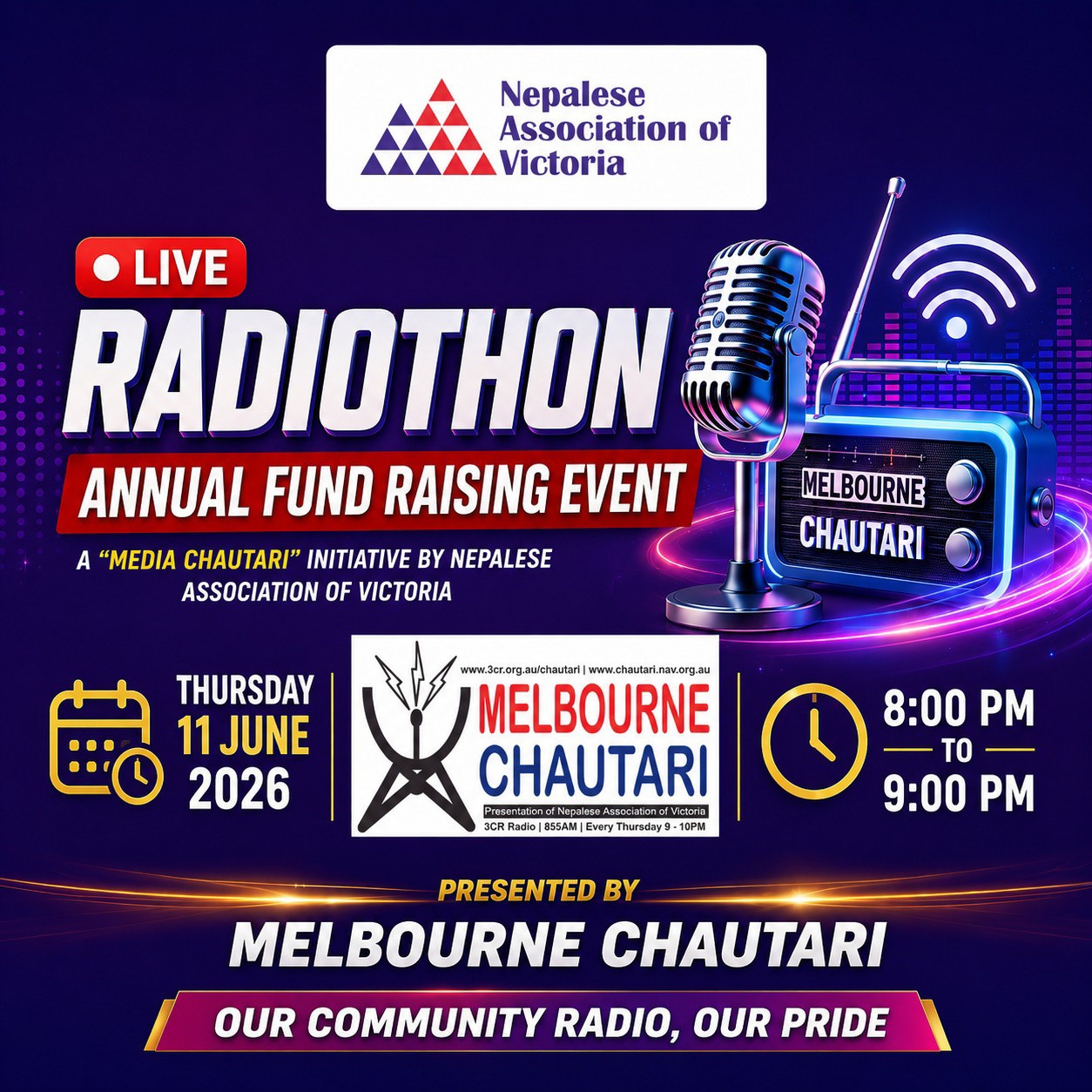 Melbourne Chautari : Radiothone